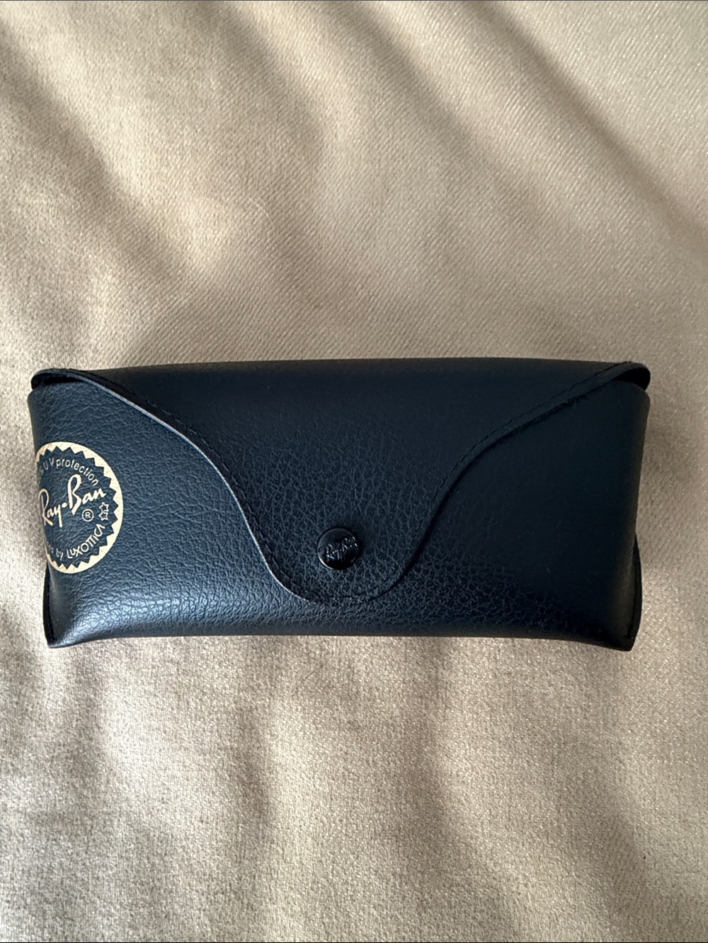 Ray-Ban Black Leather Sunglasses Case - Protective Hard Shell EMPTY